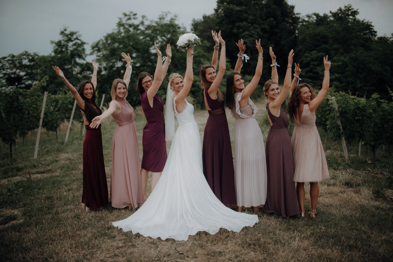 Braut und Brautjungfern